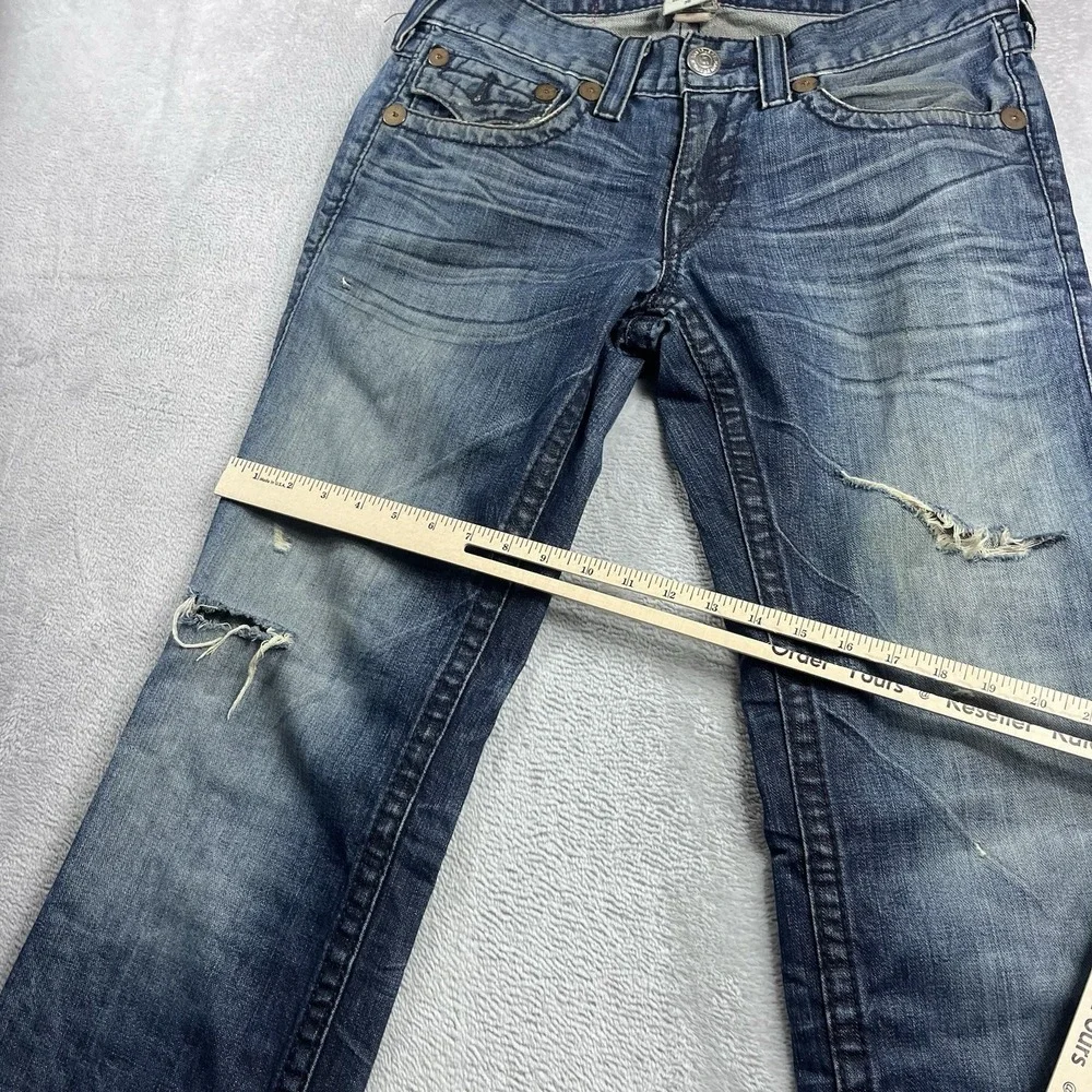 True Religion Men's Rainbow Ricky Jeans Blue Denim Made in USA‎ Y2K Size 34x32